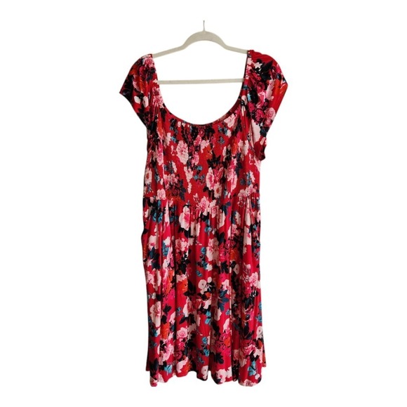 Torrid Pink Floral Supersoft Smocked Skater Dress Size 3X - Picture 1 of 11